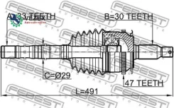 ���� Mitsubishi L200/L200 Sportero KA/B0# 2005.05-2015.03 �����. ����. � ����� Febest 0414KB4A47R 0414KB4A47R ����