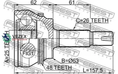 ���� Toyota Corolla Verso AUR10/CUR10/ZNR1# 2004.02-2009.02 �����. Febest 0110ZNRA48 0110ZNRA48 ����