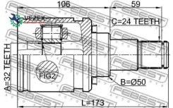 ���� ���������� ����� 32X50X24 Febest 0111CDT220LH 0111CDT220LH ����