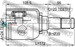 ���� Toyota Corolla SED/WG (JPP) CDE120/NDE120/ZZE12# 2001.10-2006.10 �����. ���. Febest 0111NDE120LH 0111NDE120LH ����