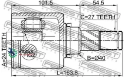 ���� ���������� ����� 24X40X27 Nissan Teana RUS MAKE J32R 2009.06-2013.12 [EL] Febest 0211J32MR20LH 0211J32MR20LH ����