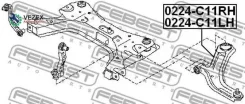 ����� Nissan Tiida C11 2004.09-2012.06 �����. ����. Febest 0224C11RH 0224C11RH ����