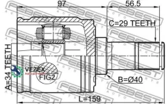 ���� ���������� ����� 34x40x29 Febest 0311Crtlh 0311CRTLH ����
