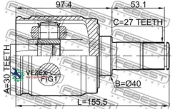 ���� ���������� ����� 30x40x27 Honda CR-V RM4 2012-2014 [GN] Febest 0311Crvatlh 0311CRVATLH ����