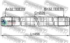 ������� ����� 32X456X32 Honda CR-V RD1 1996-2001 [GN] Febest 0312RD1LH 0312RD1LH ����