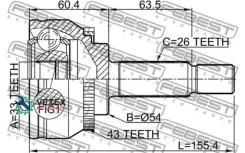���� �������� 33X54X26 Mitsubishi Carisma DA1-6A 1995.05-2003.12 [EUR] Febest 0410DG4A43 0410DG4A43 ����