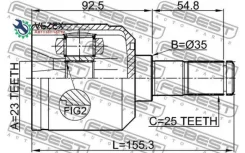 ���� ���������� 23X35X25 Mitsubishi Galant E30# 1987.08-1992.09 [JPN] Febest 0411N11W 0411N11W ����