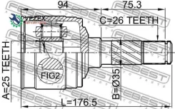 ���� ���������� ������ 25x35x26 (Mazda BT-50 2006-) Febest Febest 0511B25RH 0511B25RH ����