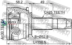 ���� �������� 30X52.6X25 Chevrolet Cobalt 2013- Febest 1010T300 1010T300 ����