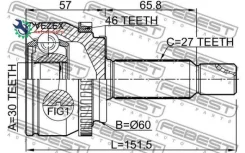 ���� �������� 30X60X27 Febest 1210SD11A46 1210SD11A46 ����