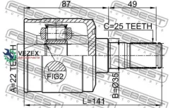 ���� ���������� 22x35x25 (Hyundai Accent/Verna 1999-) Febest Febest 1211Accmt 1211ACCMT ����