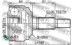 ���� �������� ������ 29X64X30 AUDI Q7 2007-2015 [MEX] Febest 1710Q7R 1710Q7R ����
