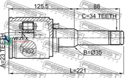 ���� ���������� ����� 23X35X34 OPEL Astra-J - ALL Years [GMIO] Febest 1811Asjlh 1811ASJLH ����