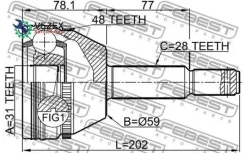 ���� �������� 31x59x28 FORD Transit TT9 2006-2013 [EU] Febest 2110TRD9A48 2110TRD9A48 ����