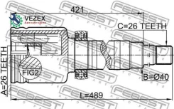 ���� ���������� ������ 26x40x26 FORD Focus CB4 2008- [WDMO] Febest 2111TC726RH 2111TC726RH ����
