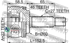 ���� �������� 22x60x27 | ����� ����/��� | Kiaceed 12, CEED Hybrid 20, CEED, CEED 06, ED (ED), CEED 18, CEED 10, C Febest 2210CDA46 2210CDA46 ����