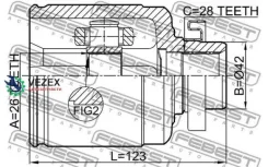 ���� ���������� ������ 26X42X28 KIA Opirus 2003-2006 2211-Opirh Febest 2211Opirh 2211OPIRH ����