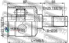 ���� ���������� ������ 22x35x25 Hyundai Accent 06 2006.09- [HAC] Febest 2211SORR 2211SORR ����