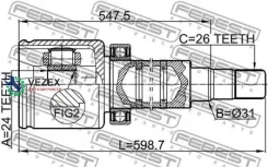 ���� ���������� ������ 24X31X26 Volvo S80 2007- Febest 2711V70RH 2711V70RH ����