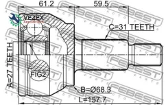���� LAND Rover Range Rover IV/ Evoque/ Sport II 11- ���. Febest 2910EVOQ 2910EVOQ ����