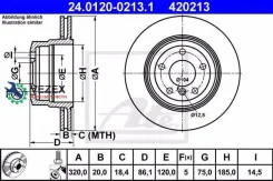 ���� ����. ���. BMW 5,6-����� E60,61,63 525-530xi ������������� (320x20) ATE^24.0120-0213.1 ATE 24012002131 24012002131 ����