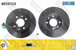 ���� ��������� Renault Logan/CLIO/Megane/Sandero �������� �� ����. D 238��. Girling 6010133 6010133 ����