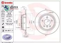 ���� ��������� BMW 5(E39) -03 ����.298��. (���. 2 ��. ) Brembo 08691711 08691711 ����