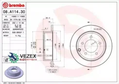 ���� ��������� UV Coated | ��� | Dodge Caliber 2.0 06.2006 - JEEP Compass (MK49) 2.4 4x4 09.2006 - Brembo 08A11431 08A11431 ����