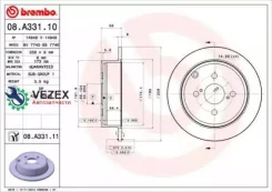 ���� ��������� ����. Toyota Corolla (_E12_) 01/01-12/07 / Toyota Corolla Estate (_E12_) 03/01-02/07 Brembo 08A33110 08A33110 ����