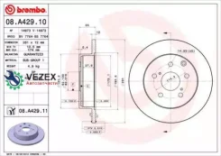 ���� ��������� Toyota RAV4 05-/12- ����.281��. Brembo 08A42911 08A42911 ����