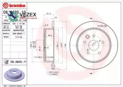 ���� ��������� ����. � �� ��������� Lexus IS II (GSE2_ ALE2_ USE2_) 10/05-03/13 / Toyota (FAW) REI Brembo 08A63511 08A63511 ����