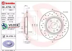 ���� ��������� ������! ��������. D=300 Audi A4/A5/A6/A7/Q5 07 08A7591X Brembo 08A7591X 08A7591X ����
