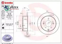 ���� ��������� Hyundai/KIA Cerato/SOUL 09- ����. 262��. Brembo 08B66711 08B66711 ����