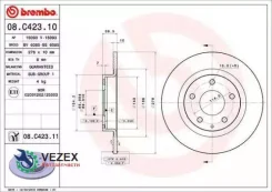���� ��������� Mazda 6 12- ����.278��. Brembo 08C42311 08C42311 ����