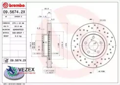 ���� ��������� Subaru Forester/Impreza/Outback/Legac�Y 97- �����. ����. (� �����������) Brembo 0956742X 0956742X ����