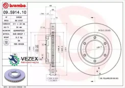 ���� ��������� Toyota LAND Cruise -97 4.2-4.5 �����. ����. D=311 ! Brembo 09591410 09591410 ����