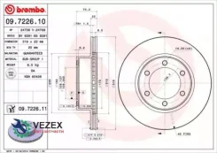���� ��������� Toyota LAND Cruiser J90/4Runner -08/-02 ������.319��. ����. Brembo 09722611 09722611 ����