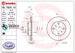 ���� ��������� Toyota Yaris -05 1.0-1.4 ������. ����. D=235��. Brembo 09782510 09782510 ����