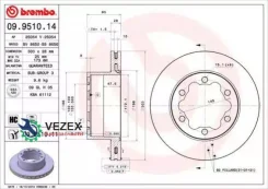���� ��������� MB/VW Sprinter/Crafter 06- ����. ����. (� ����. 1 ��. ) Brembo 09951014 09951014 ����