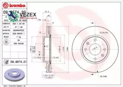 ���� ����. ���. ����. [280x26] 4 ���. Hyundai Elantra/Sonata IV, KIA Magentis 2.0-2.7 00- Brembo 09957421 09957421 ����