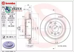 ���� ��������� LAND Rover Freelander 06- ����. ����. D=302 Brembo 09991411 09991411 ����