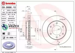 ���� ��������� Mitsubishi Pajero 3 00- 2.5-3.2D/3.0-3.5 290��. (� ���������) �����. Brembo 09999611 09999611 ����
