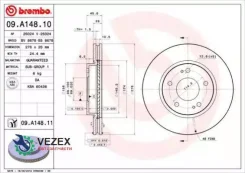���� ��������� Mitsubishi Lancer/Space Runner 00- �����. ����. (���. 2 ��. ) Brembo 09A14811 09A14811 ����