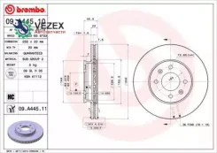 ���� ��������� KIA RIO 05- ������. 256��. Brembo 09A44511 09A44511 ����