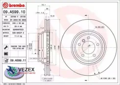 ���� ��������� BMW 3 (E90/E91/E92/E93) 05- 3.0 �����. ����. D=348 Brembo 09A59911 09A59911 ����