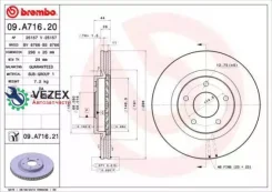 ���� ��������� Nissan Qashqai/X-Trail 07- �����. ����. Brembo 09A71621 09A71621 ����