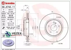 ���� ��������� MB W203/W208/W209/W124/W210 01- 3.0-5.5 ����. ����. D=300 Brembo 09A74211 09A74211 ����
