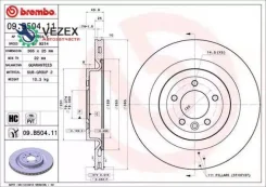 ���� ��������� ������ LAND Rover RR IV/RR Sport II 2012- /VENT D=365MM Brembo 09. B504.11 Brembo 09B50411, ������ 09B50411 ����