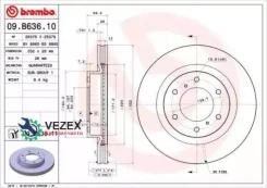 ���� ����. ���. ����. [332x28] 6 ���. Mitsubishi Pajero IV (V80, V90) 3,2 DI-D/3,8 V6 02/07- Brembo 09B63611 09B63611 ����