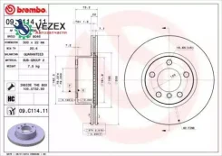 ���� ��������� �������� � ��������� BMW 1-F20/F21 / 3-F30/F31/F34/F80 / 4-F32/F33/F36 Brembo 09. C114.11 Brembo 09C11411 09C11411 ����